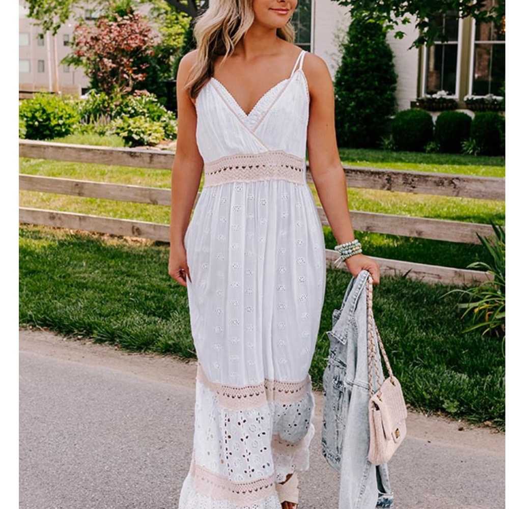 Crochette and Cotton Maxi 
Size S/M Needs a stitch on the back shown in photo